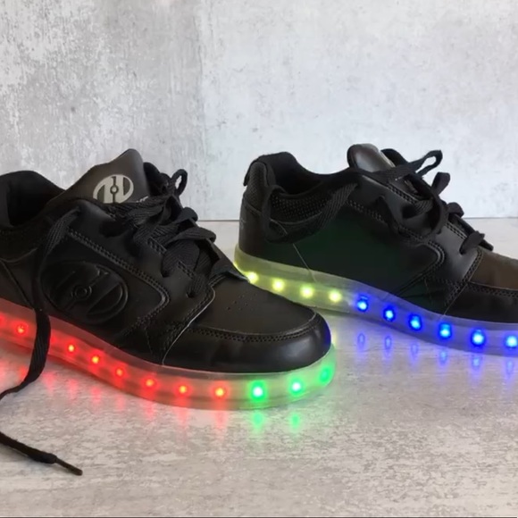 Heelys Premium 1 Lo LED Light Up Black Skate Sneaker HE100262 Womens Size 7